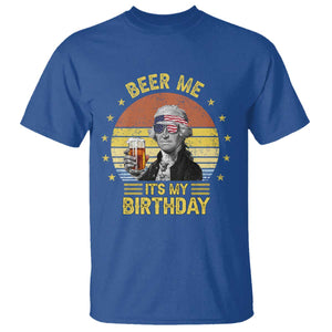 Funny George Washington's Birthday T Shirt Beer Me It's My Birthday Presidents' Day TS11 Royal Blue Print Your Wear