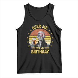 Funny George Washington's Birthday Tank Top Beer Me It's My Birthday Presidents' Day TS11 Black Print Your Wear