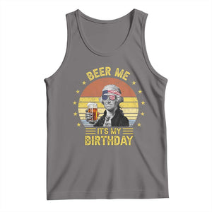 Funny George Washington's Birthday Tank Top Beer Me It's My Birthday Presidents' Day TS11 Deep Heather Print Your Wear