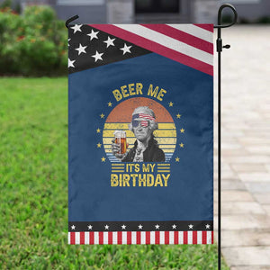 Funny George Washington's Birthday Patriotic Garden Flag Beer Me It's My Birthday Presidents' Day TS11 Classic Blue Black Print Your Wear