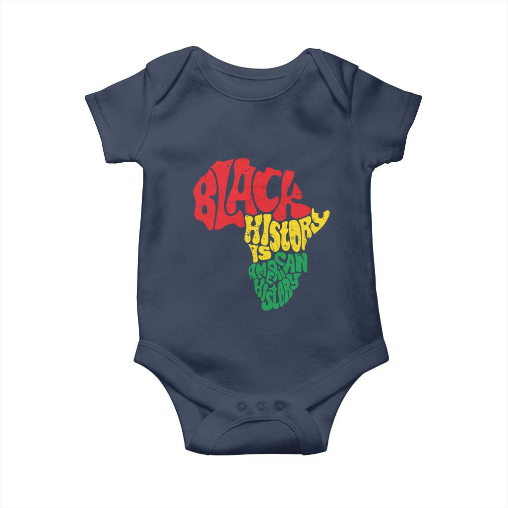 Black History Is American History Baby Onesie Vintage Africa Map TS11 Navy Print Your Wear