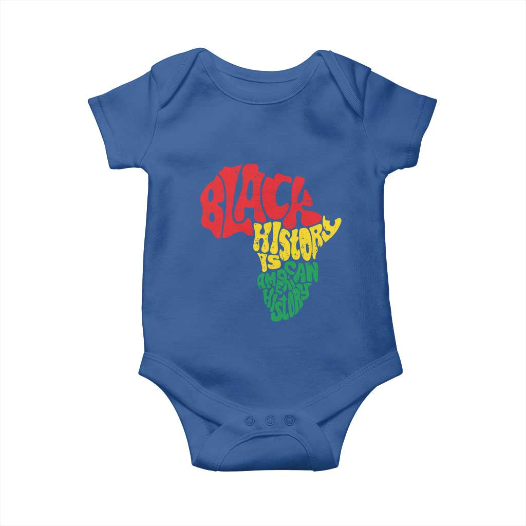 Black History Is American History Baby Onesie Vintage Africa Map TS11 Royal Blue Print Your Wear