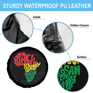 Black History Is American History Spare Tire Cover Vintage Africa Map TS11 Print Your Wear