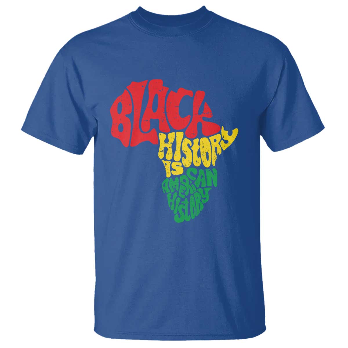 Black History Is American History T Shirt Vintage Africa Map TS11 Royal Blue Print Your Wear