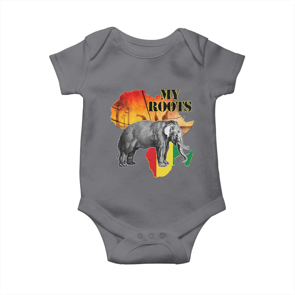 Africa Roots Baby Onesie My Roots Africa Map Black History Elephant TS11 Charcoal Print Your Wear