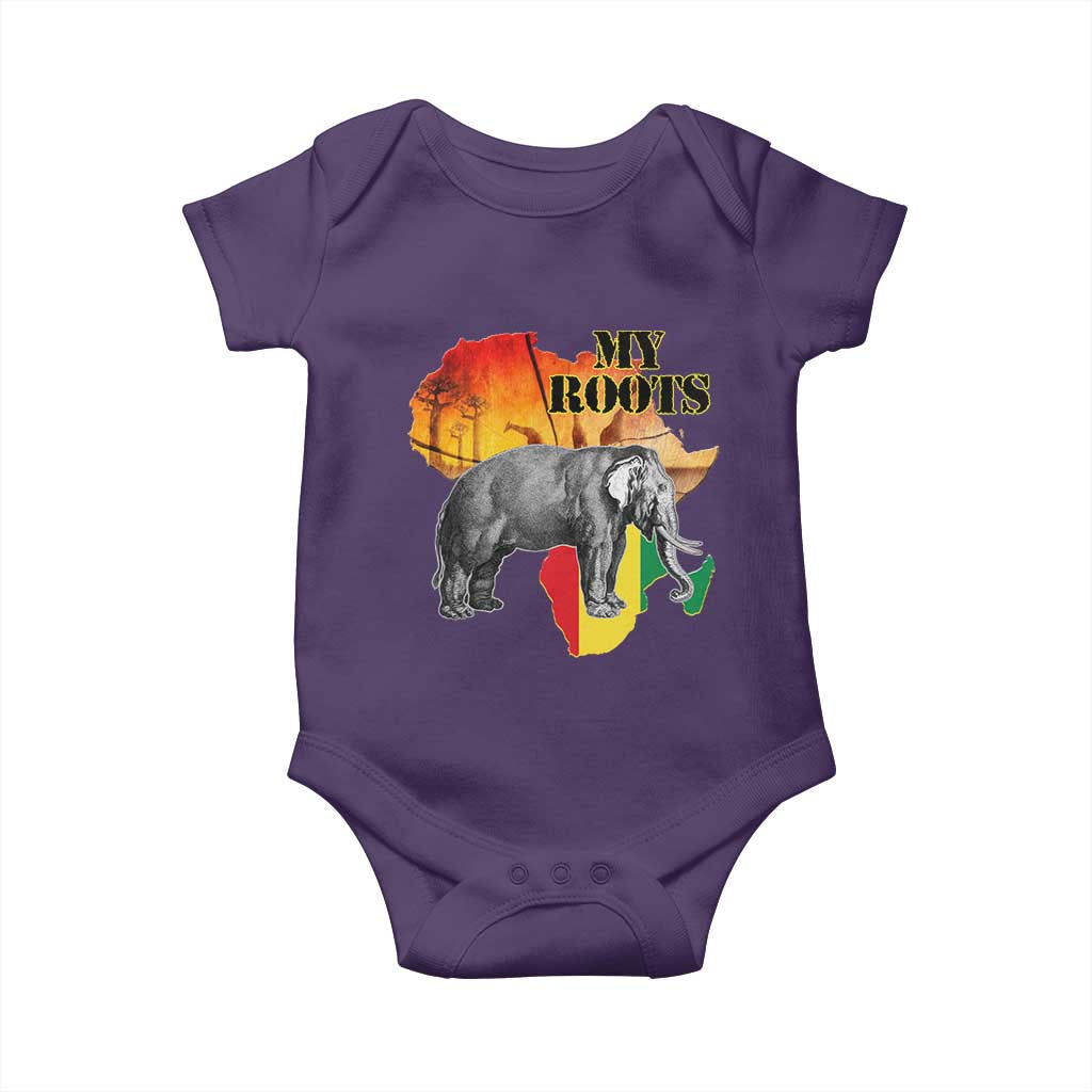Africa Roots Baby Onesie My Roots Africa Map Black History Elephant TS11 Purple Print Your Wear