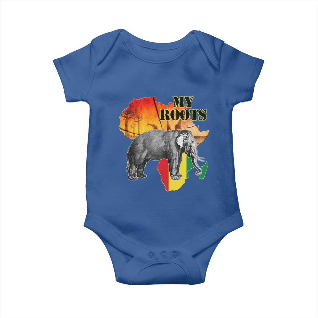 Africa Roots Baby Onesie My Roots Africa Map Black History Elephant TS11 Royal Blue Print Your Wear