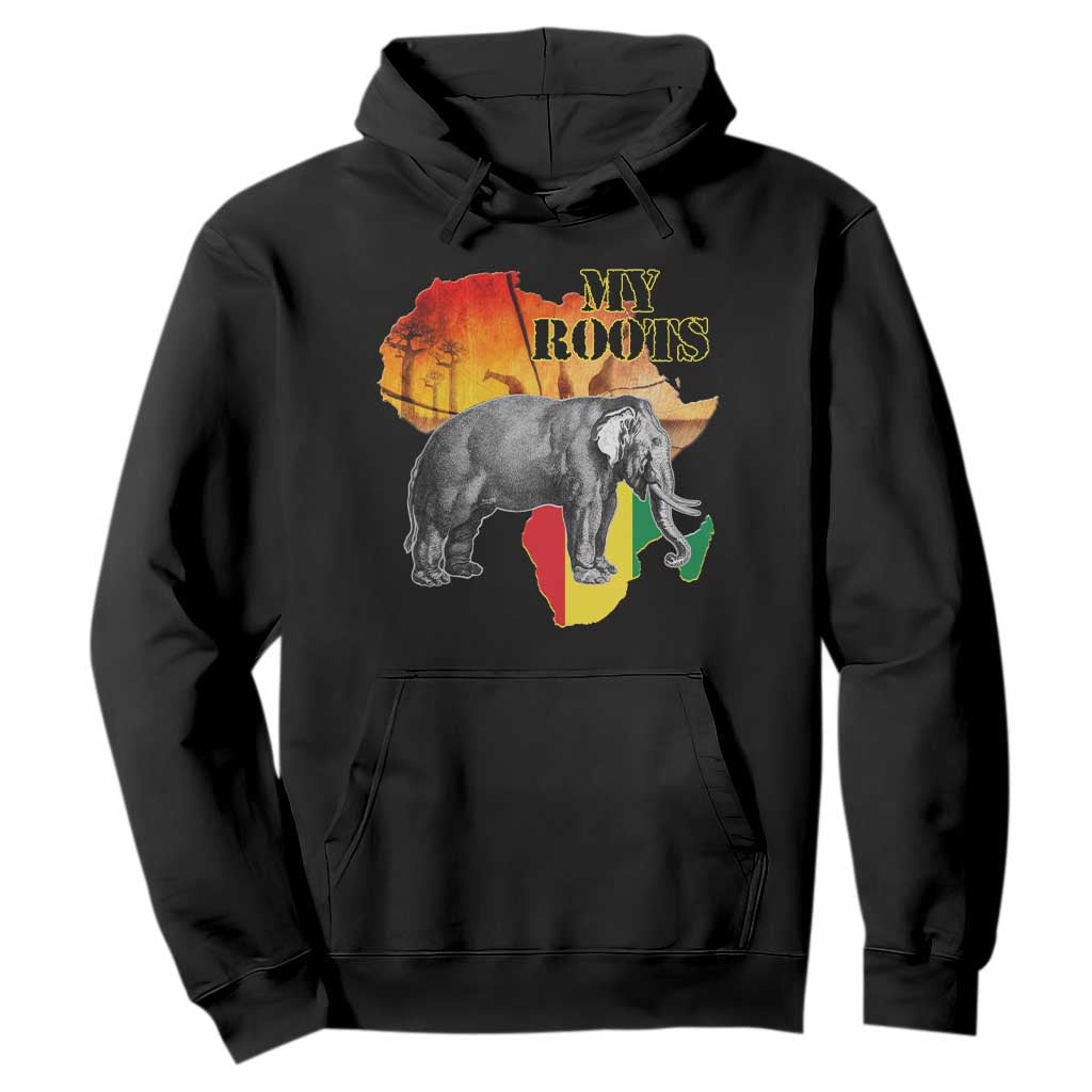 Africa Roots Hoodie My Roots Africa Map Black History Elephant TS11 Black Print Your Wear