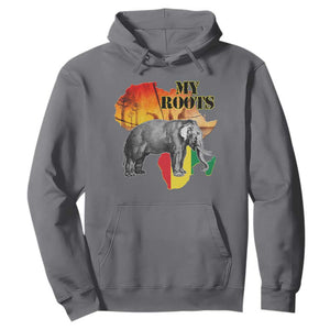 Africa Roots Hoodie My Roots Africa Map Black History Elephant TS11 Charcoal Print Your Wear