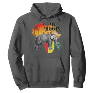 Africa Roots Hoodie My Roots Africa Map Black History Elephant TS11 Dark Heather Print Your Wear