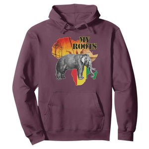 Africa Roots Hoodie My Roots Africa Map Black History Elephant TS11 Maroon Print Your Wear