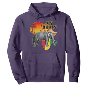Africa Roots Hoodie My Roots Africa Map Black History Elephant TS11 Purple Print Your Wear