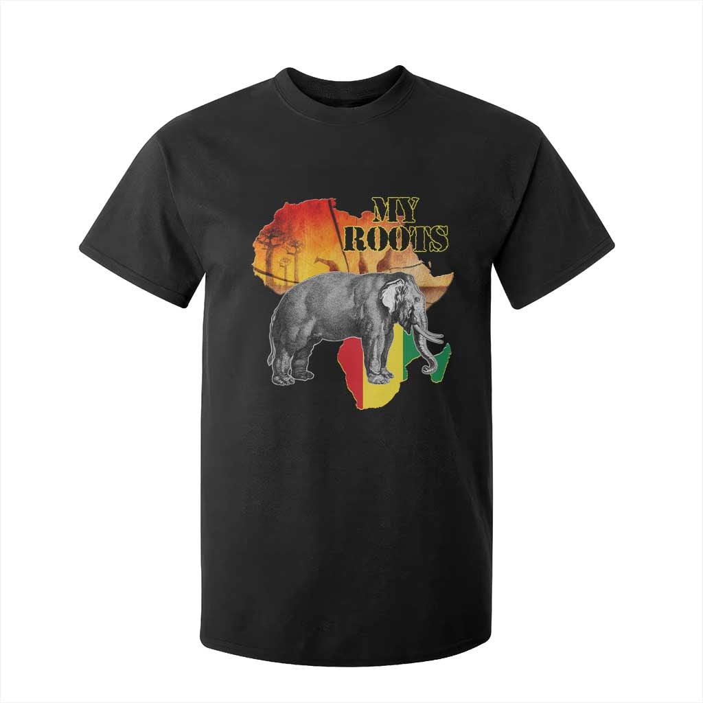 Africa Roots T Shirt For Kid My Roots Africa Map Black History Elephant TS11 Black Print Your Wear