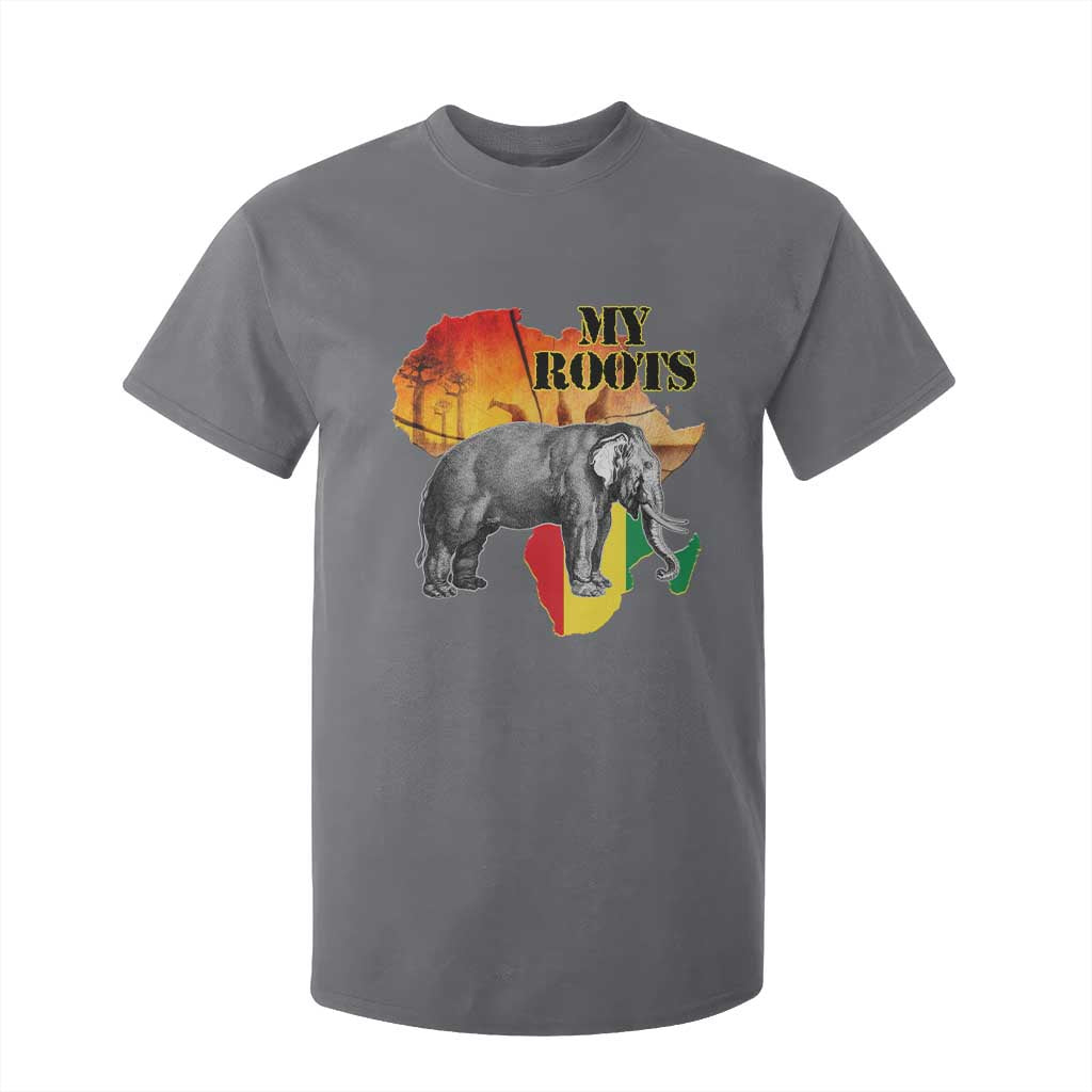 Africa Roots T Shirt For Kid My Roots Africa Map Black History Elephant TS11 Charcoal Print Your Wear