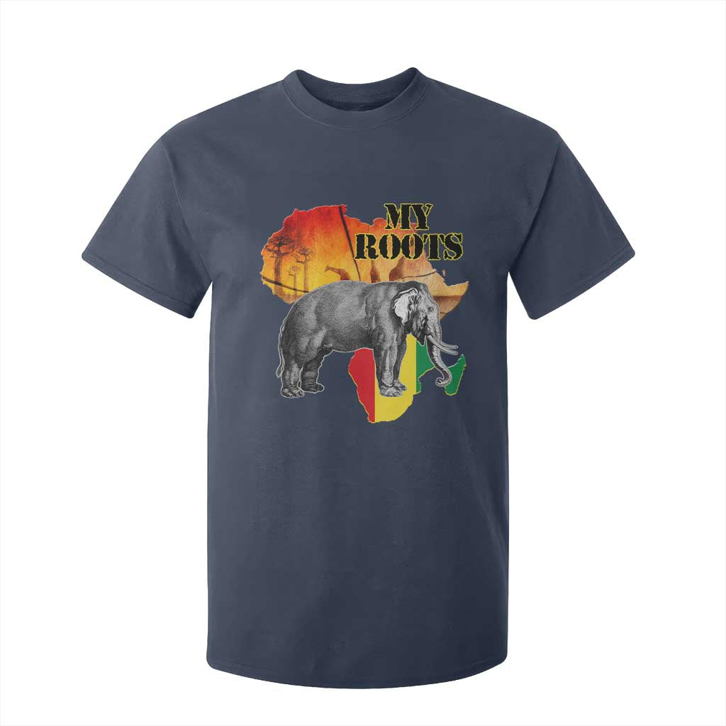 Africa Roots T Shirt For Kid My Roots Africa Map Black History Elephant TS11 Navy Print Your Wear