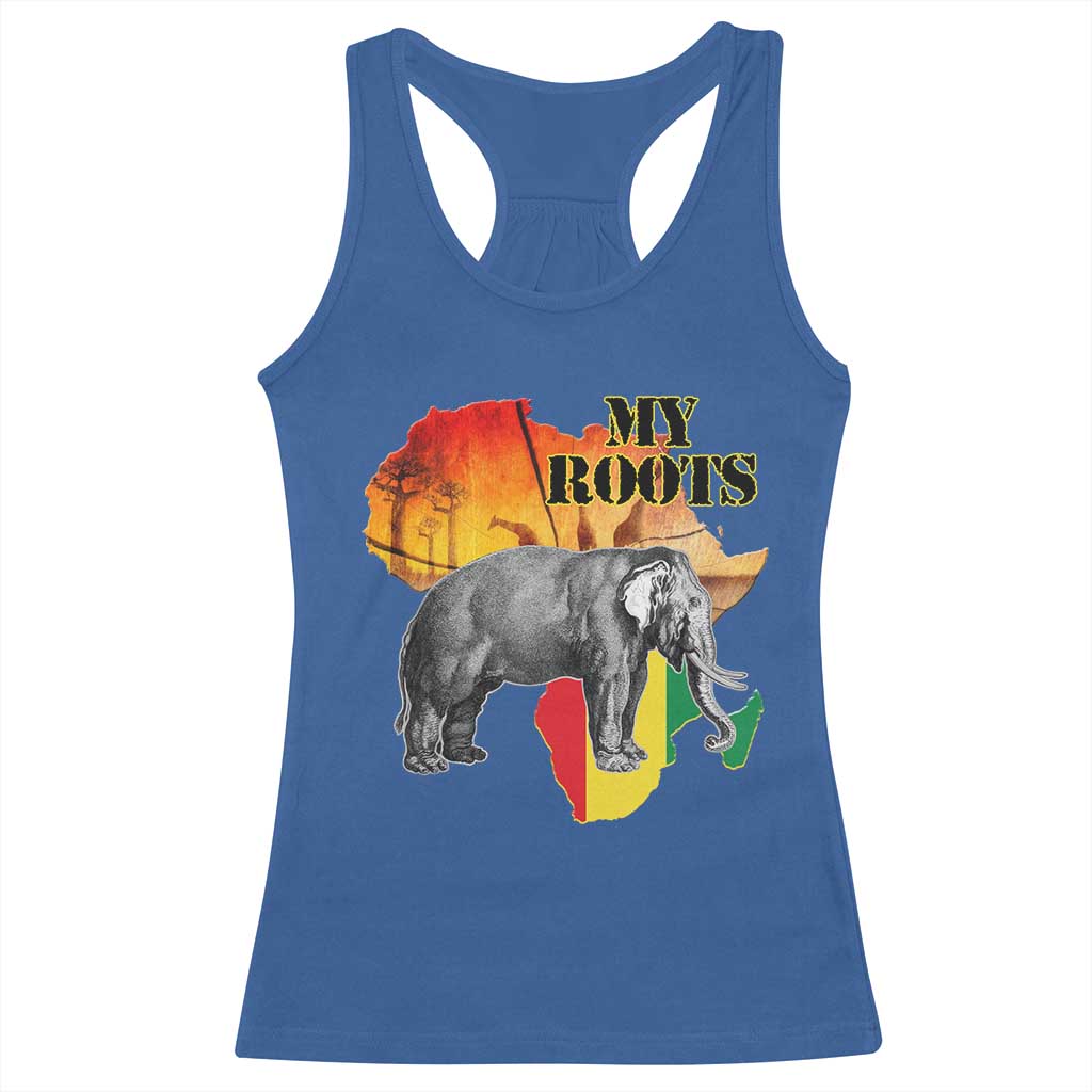 Africa Roots Racerback Tank Top My Roots Africa Map Black History Elephant TS11 Royal Blue Print Your Wear