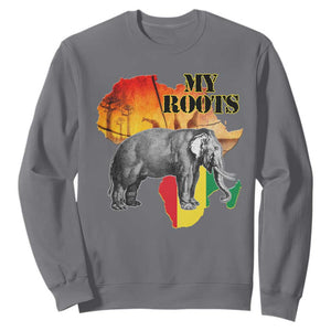 Africa Roots Sweatshirt My Roots Africa Map Black History Elephant TS11 Charcoal Print Your Wear