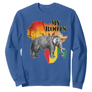 Africa Roots Sweatshirt My Roots Africa Map Black History Elephant TS11 Royal Blue Print Your Wear