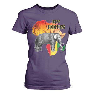 Africa Roots T Shirt For Women My Roots Africa Map Black History Elephant TS11 Purple Print Your Wear
