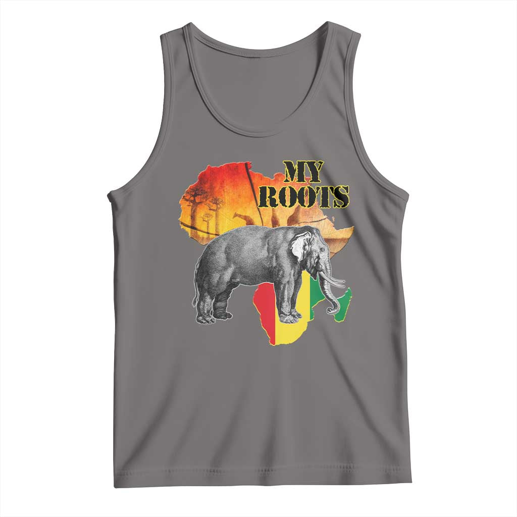 Africa Roots Tank Top My Roots Africa Map Black History Elephant TS11 Deep Heather Print Your Wear