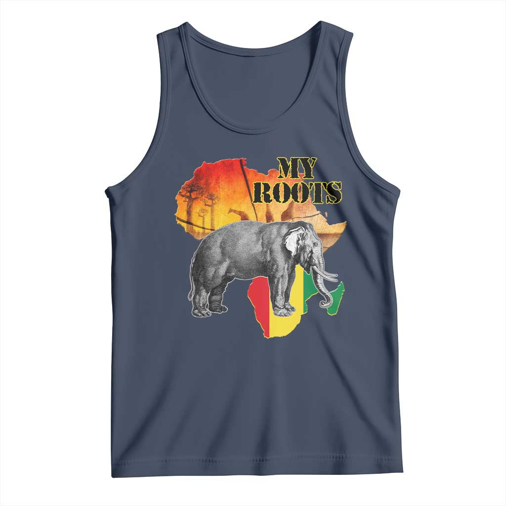 Africa Roots Tank Top My Roots Africa Map Black History Elephant TS11 Navy Print Your Wear
