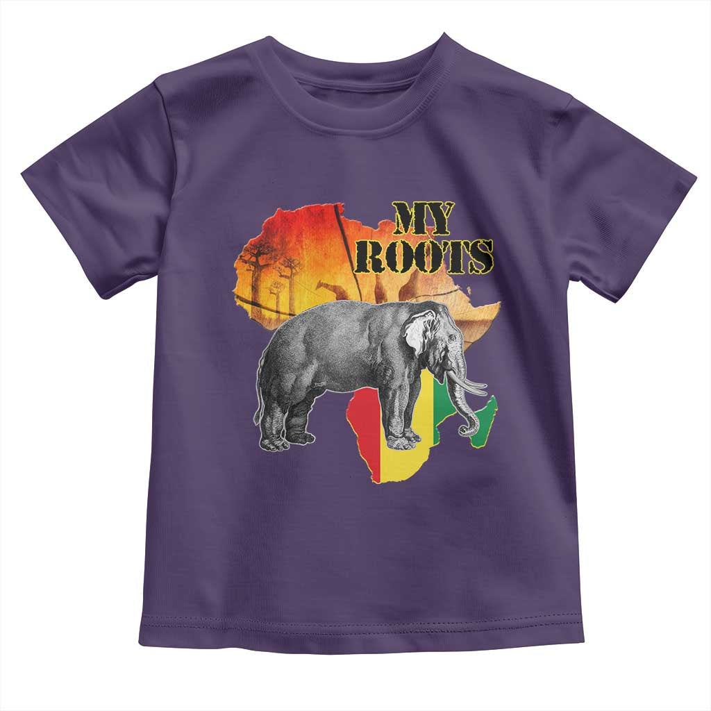Africa Roots Toddler T Shirt My Roots Africa Map Black History Elephant TS11 Purple Print Your Wear