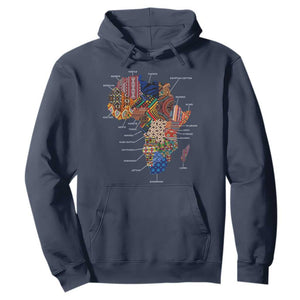 African Culture Black Fabrics Hoodie African American Heritage TS11 Navy Print Your Wear