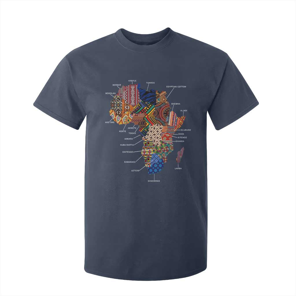 African Culture Black Fabrics T Shirt For Kid African American Heritage TS11 Navy Print Your Wear