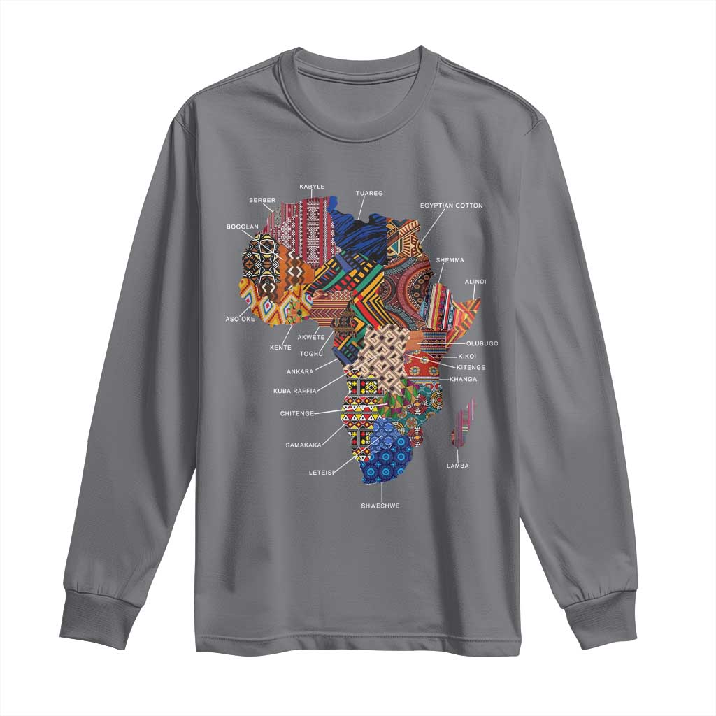 African Culture Black Fabrics Long Sleeve Shirt African American Heritage TS11 Charcoal Print Your Wear
