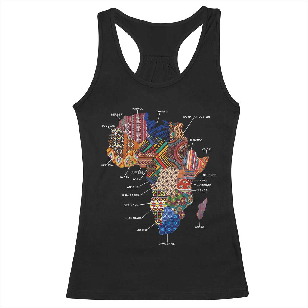African Culture Black Fabrics Racerback Tank Top African American Heritage TS11 Black Print Your Wear