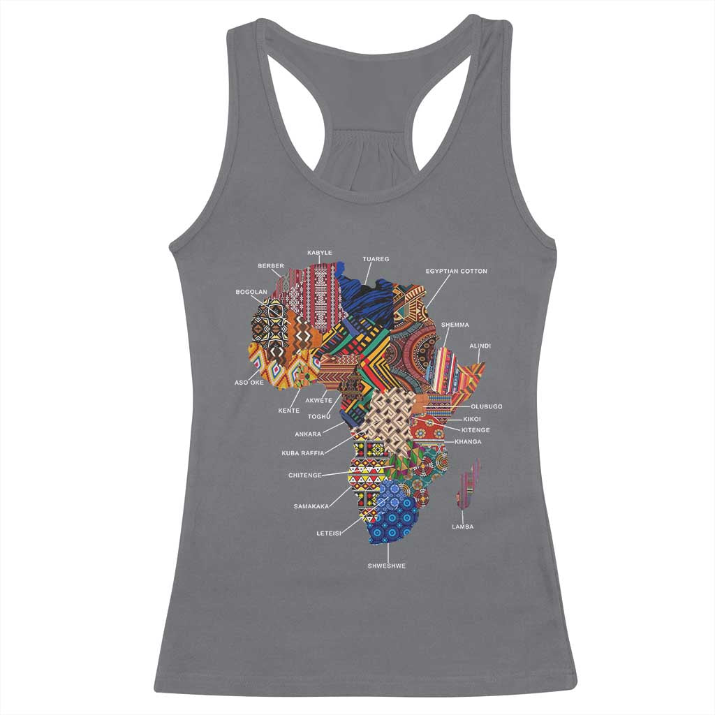 African Culture Black Fabrics Racerback Tank Top African American Heritage TS11 Charcoal Print Your Wear