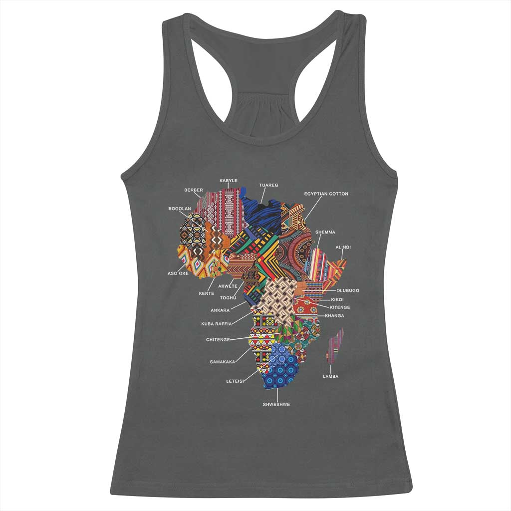 African Culture Black Fabrics Racerback Tank Top African American Heritage TS11 Dark Heather Print Your Wear