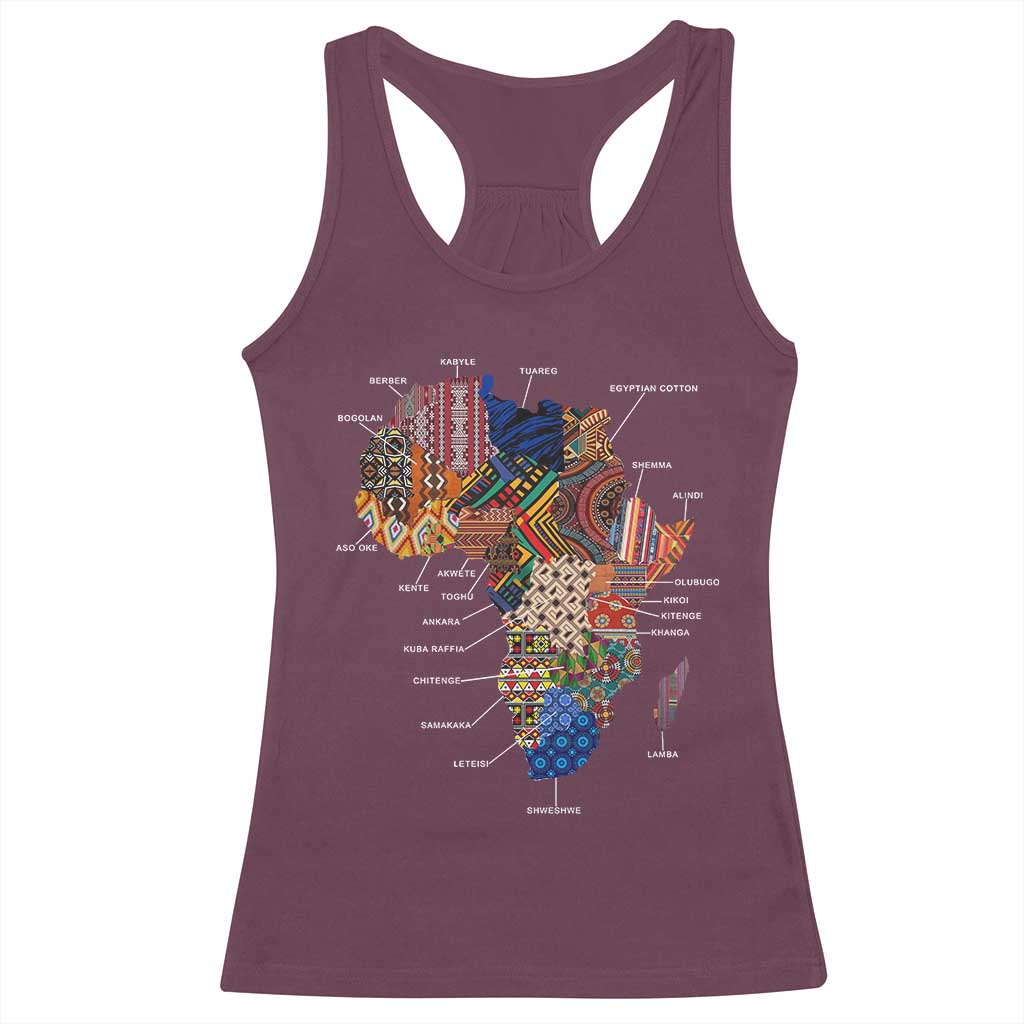 African Culture Black Fabrics Racerback Tank Top African American Heritage TS11 Maroon Print Your Wear