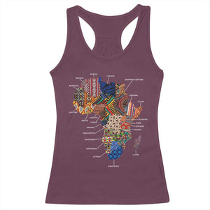 African Culture Black Fabrics Racerback Tank Top African American Heritage TS11 Maroon Print Your Wear