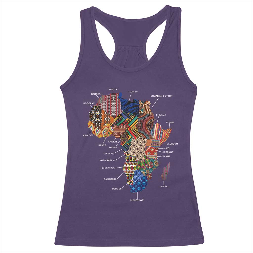 African Culture Black Fabrics Racerback Tank Top African American Heritage TS11 Purple Print Your Wear