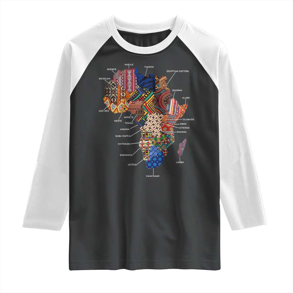 African Culture Black Fabrics Raglan Shirt African American Heritage TS11 Black White Print Your Wear