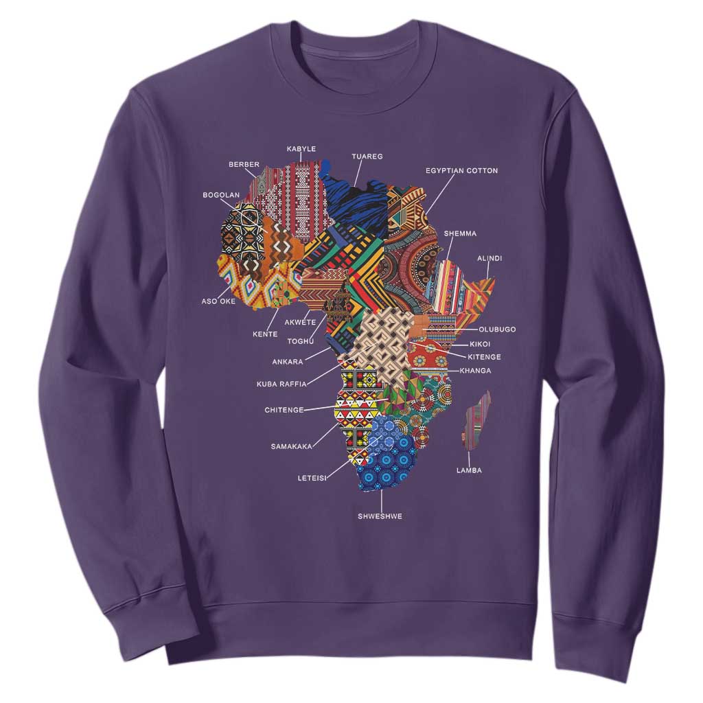 African Culture Black Fabrics Sweatshirt African American Heritage TS11 Purple Print Your Wear