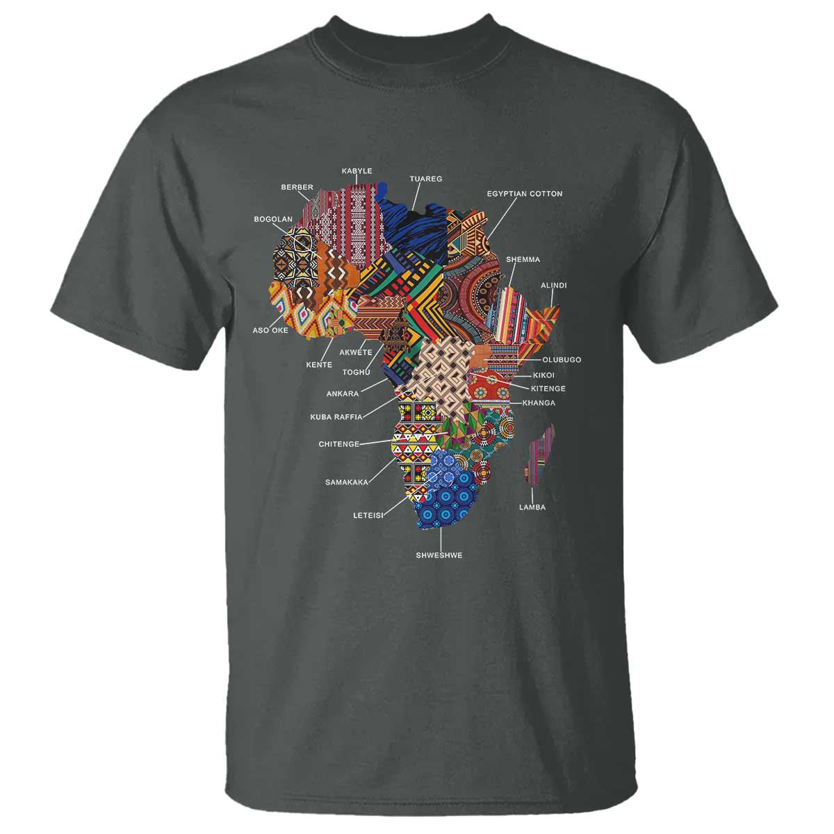African Culture Black Fabrics T Shirt - African American Heritage Pride Tee TS11 Dark Heather Print Your Wear