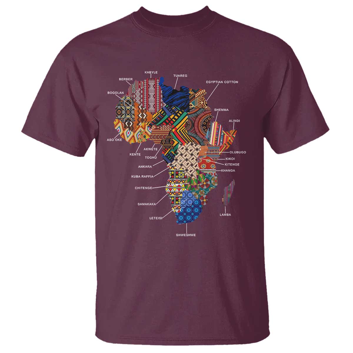 African Culture Black Fabrics T Shirt - African American Heritage Pride Tee TS11 Maroon Print Your Wear