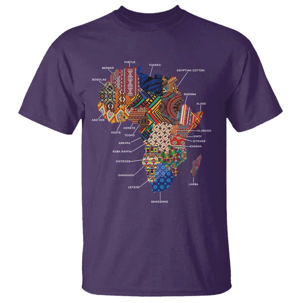 African Culture Black Fabrics T Shirt - African American Heritage Pride Tee TS11 Purple Print Your Wear