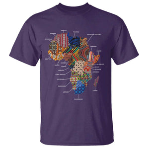 African Culture Black Fabrics T Shirt - African American Heritage Pride Tee TS11 Purple Print Your Wear