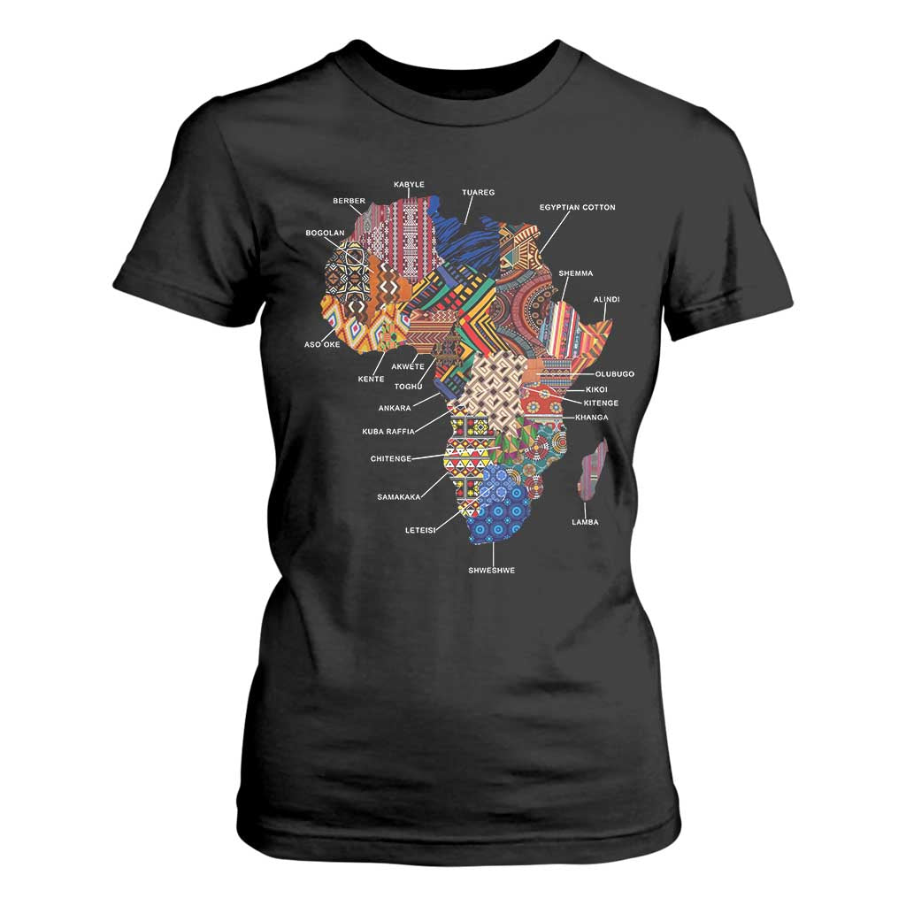 African Culture Black Fabrics T Shirt For Women African American Heritage TS11 Black Print Your Wear