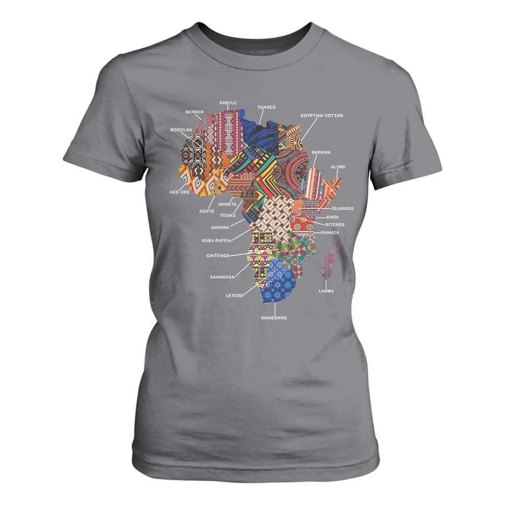 African Culture Black Fabrics T Shirt For Women African American Heritage TS11 Charcoal Print Your Wear