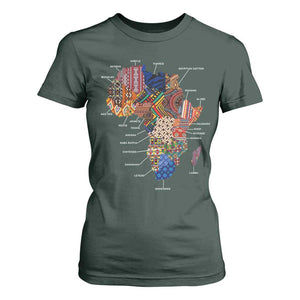 African Culture Black Fabrics T Shirt For Women African American Heritage TS11 Dark Forest Green Print Your Wear