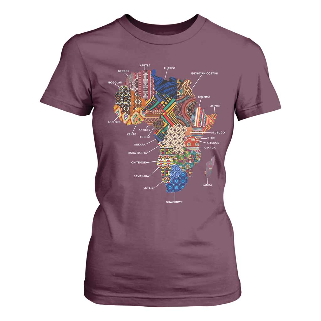 African Culture Black Fabrics T Shirt For Women African American Heritage TS11 Maroon Print Your Wear