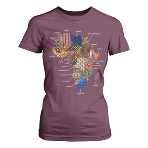African Culture Black Fabrics T Shirt For Women African American Heritage TS11 Maroon Print Your Wear