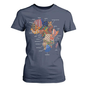 African Culture Black Fabrics T Shirt For Women African American Heritage TS11 Navy Print Your Wear