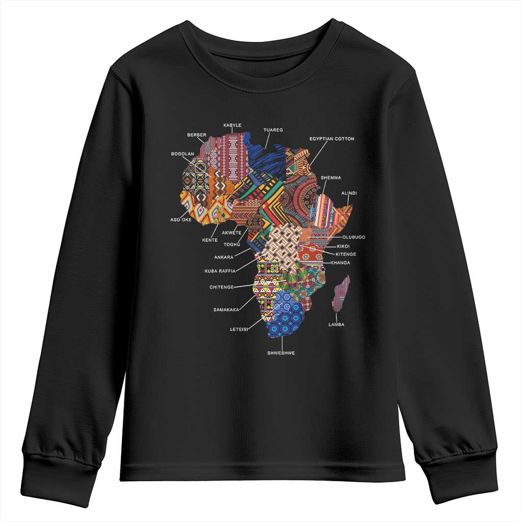 African Culture Black Fabrics Youth Sweatshirt African American Heritage TS11 Black Print Your Wear