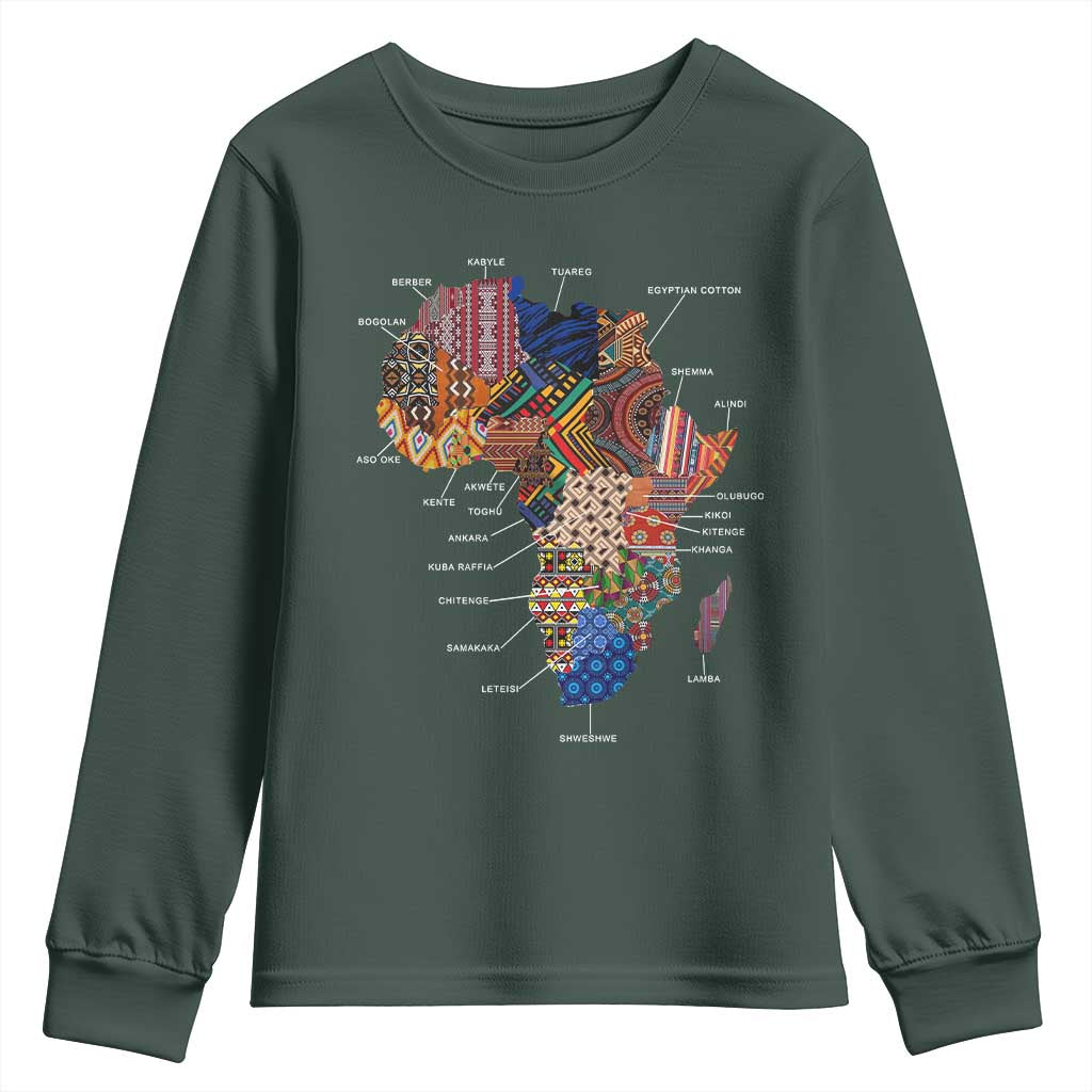 African Culture Black Fabrics Youth Sweatshirt African American Heritage TS11 Dark Forest Green Print Your Wear