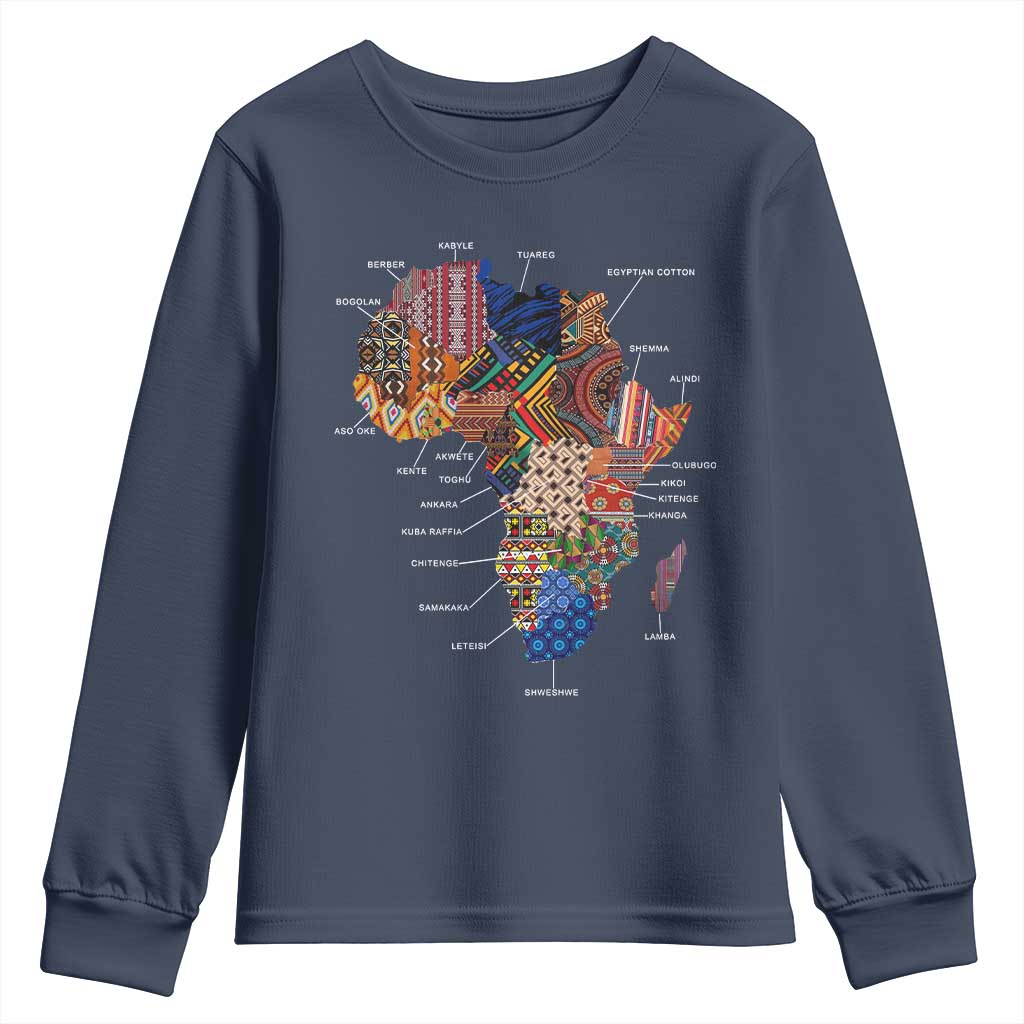 African Culture Black Fabrics Youth Sweatshirt African American Heritage TS11 Navy Print Your Wear